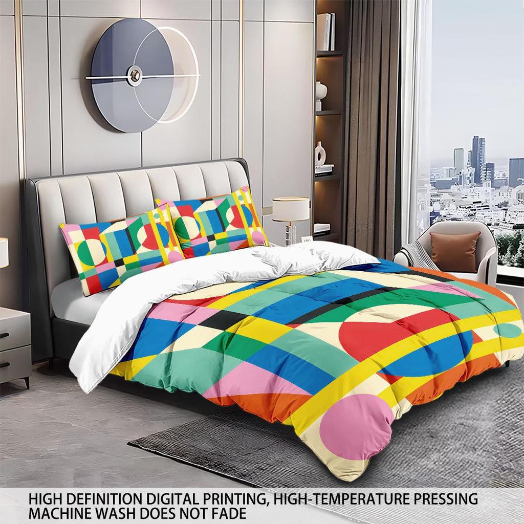 Geometric Pattern Duvet Cover 3-Piece Bedding Set