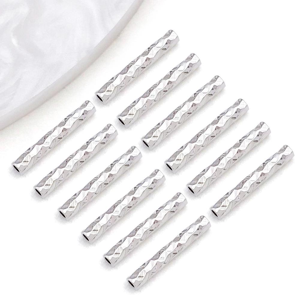 18K Gold-Plated Faceted Starry Tube Beads for DIY Jewelry Making