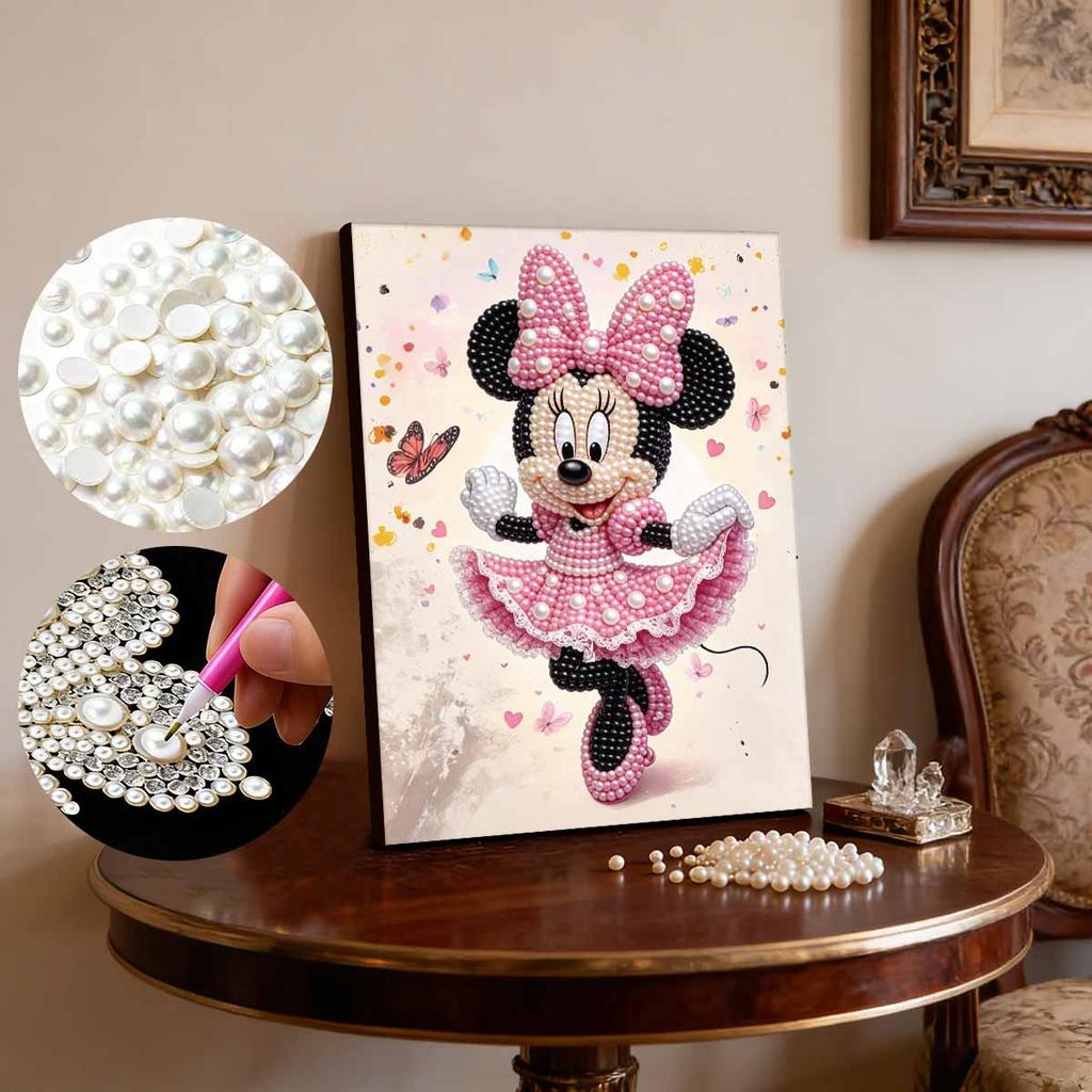 Disney Pearl Painting Minnie Art Pearl Painting Set Pearl Art Painting Wall Decor Handmade Gift Home or Office Decor