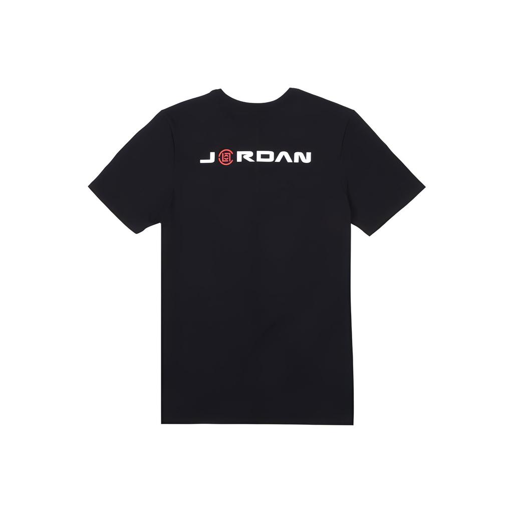Air Jordan X Clot Collab Printed Round Neck Short Sleeve T-Shirt Men Tops Black AV6260-010