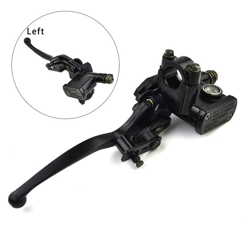 For ATV Dirt Bike Left Hand Brake Master Cylinder for 50cc 150cc with 10mm Oil Pipe Lever for Off Road Vehicles