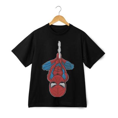 Hanging Spider-Man T-Shirt – Upside Down Web Pose Superhero Tee Streetwear