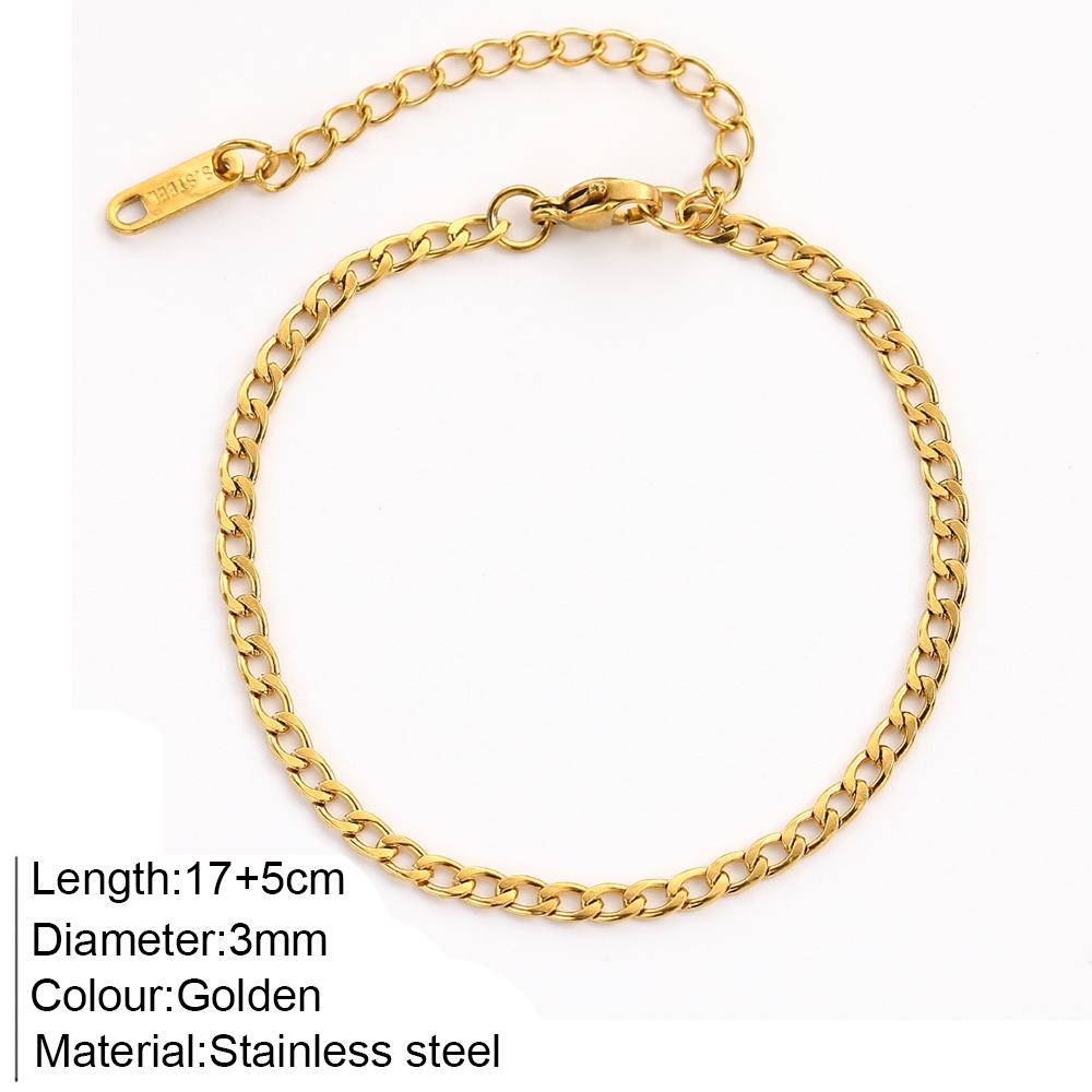 Lips Link Chain Bracelet Gold Color Charm Bracelets for Women Stainless Steel Lobster Clasp Snap Button Zircon Drop Shipping