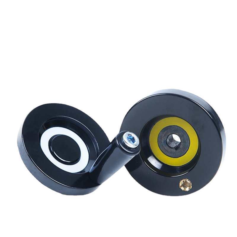 Bakelite Round Handwheel Handle with Inner Wave Pattern, Set Screw, 63mm Rotation, 8mm Shaft, Machine Tool Accessory.