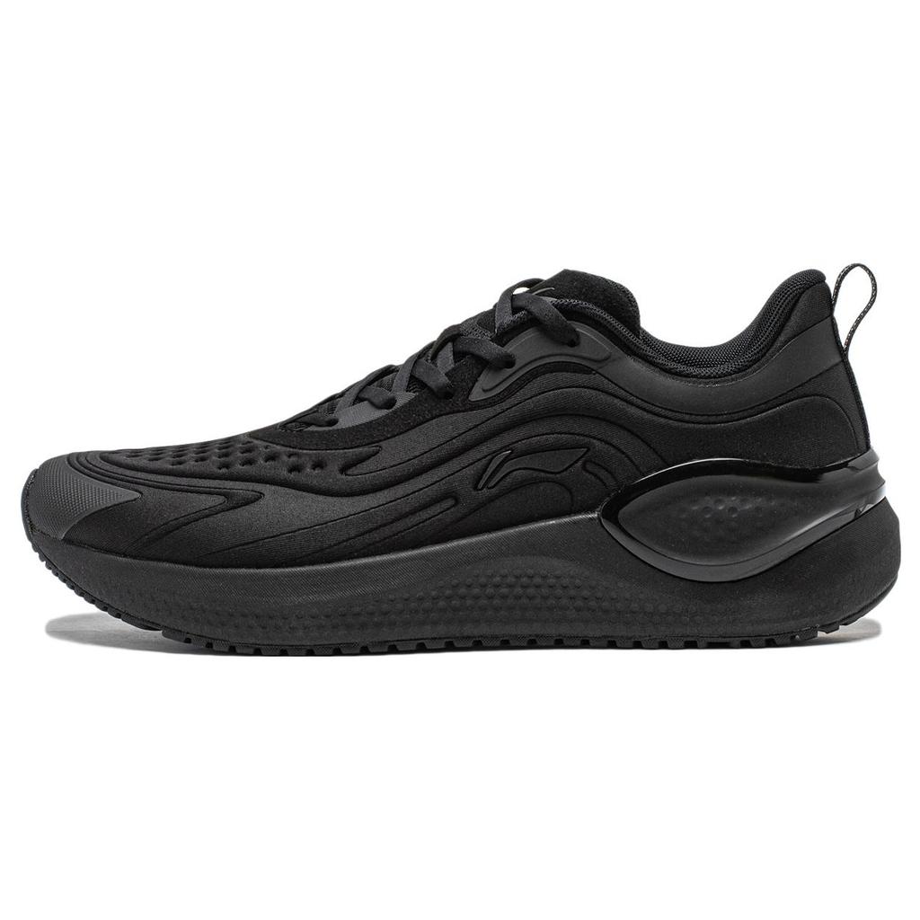 New LiNing Cushioned Wear Resistant Breathable Low Top Running Shoes Men's Black ARST041-1