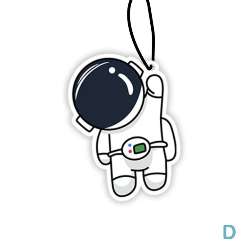 Car Fragrance Piece Cute Astronaut Cartoon Creative Air Freshener Perfume Rearview Mirror Ornament Hanging Rearview Pendant