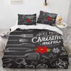 Merry Christmas Printed Duvet Cover Set For Kids Teen Christmas Gift Party Polyester Bedding Set With Pillowcase King Queen Size