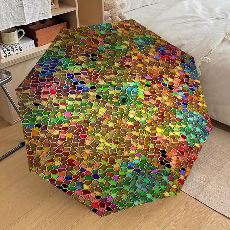 1pc mosaic colorful Pattern Umbrella  Automatic Opening and Closing Umbrella, High quality Umbrella, Ideal Gift for Her 157