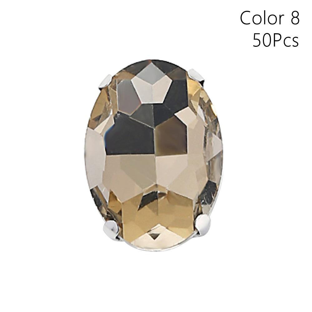 50Pcs/Pack With Silver Claw Glitter Sewing Rhinestones Sew On Diamond Beads Ornament  For Needlework