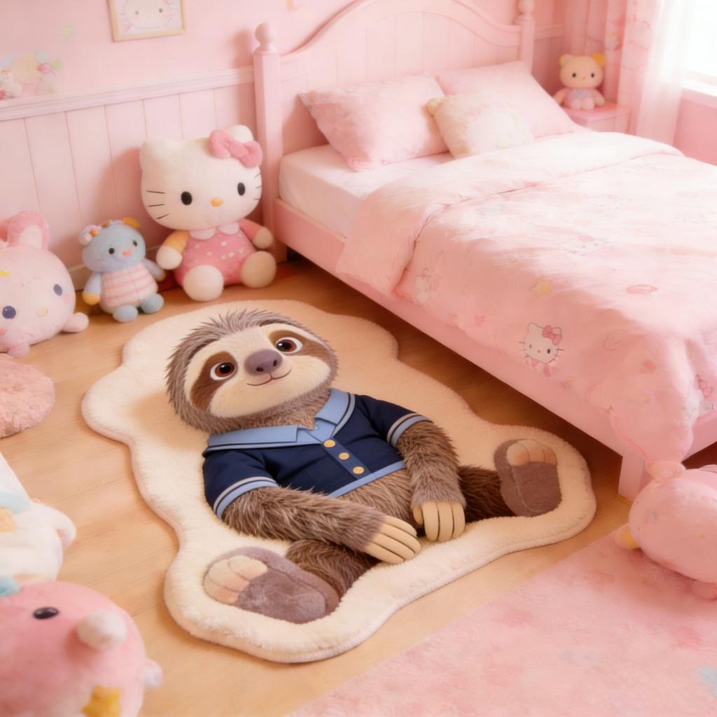 Cartoon Cute Carpet Imitation Cashmere Bedroom Bedside Stain-resistant And Easy To Care For Living Room Decoration Judith Nick Non-slip Floor Mat