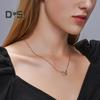 Women Necklace Rhinestone Hollow Heart Pendant Adjustable with Extended Length Hollow Chain Lady Clavicle Necklace Neck Jewelry