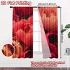 2D FLAT PRINTING 2pcs Curtains (Without Rod) Floral Elegance in Bloom (3) New year Festival Minimalist Curtains Polyester Easy