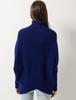 Yuanbao Batwing Sleeve Wool Sweater - High Neck, Solid Color, Irregular Design, Lazy Style Knitwear for Women