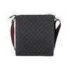 Gucci GG Geprägtes Logo Lederstreifen Web Schultertasche Herren Umhängetasche Schwarz Grau 474137-K5RLN-1095