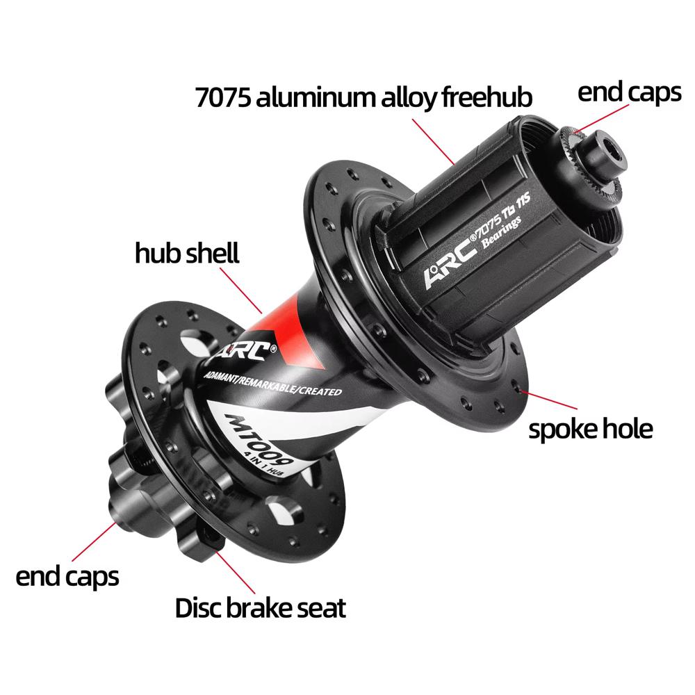ARC MT009 Fahrradnabe 32 28 36 Löcher 6 Klinken HG MS XD 8 9 10 11 12 Gänge Freilaufkörper Gedichtete Lager MTB Mountainbike Vorder- Hinterradnabe