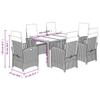 7 piece garden dining set with cushions black poly rattan
