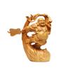 Natural Cypress Joyful Maitreya Buddha Figure Decoration Statue-Distinctive WoodCarving Suitable for Home Room Office Decorative