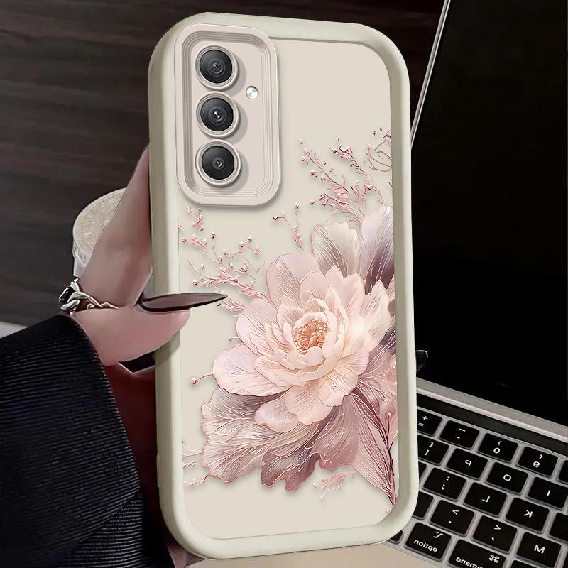 Beautiful Flower Phone Case For Samsung Galaxy S25 S22 S21 Ultra S24 S23 S20 FE Plus A15 A35 A55 A54 Shockproof Silicone Cover