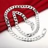 Offerta speciale Collane in oro 18K Timbro 925 Colore argento Catena classica 8MM laterale per Uomo donna Gioielli raffinati Festa di matrimonio