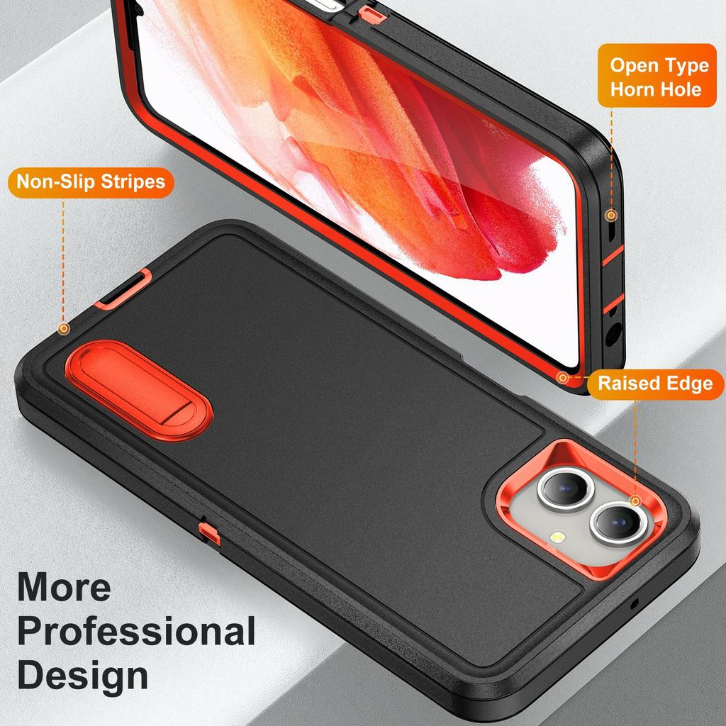 For Samsung Galaxy A06 4G Case Kickstand Phone Cover PC+Silicone+EVA 3-in-1 Design