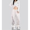 Women's Hip-Hop Street Dance Drawstring Sweatpants: Trendy Jazz Print Loose-Fit Casual Pants