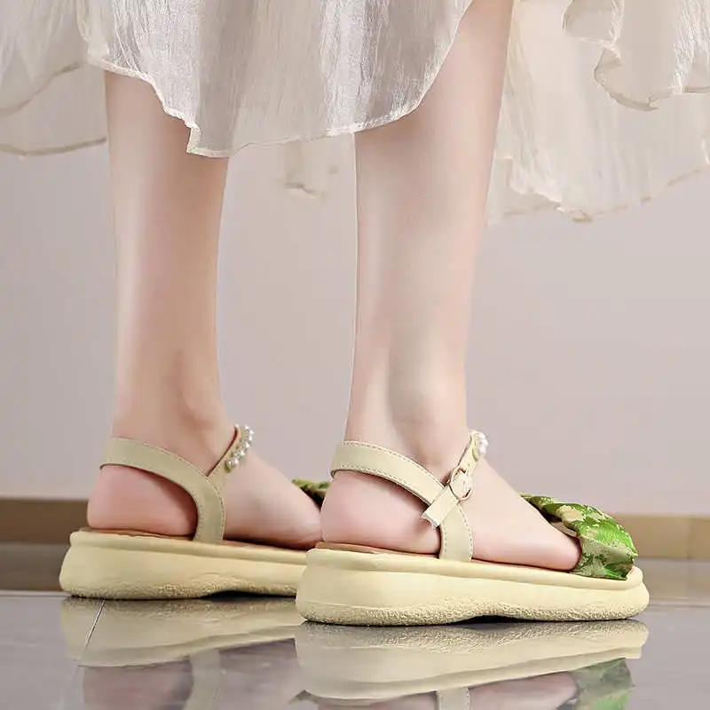 Fashion Round Foot Platformed Womans Breathable Sports Shoes Sandals Brown 34 Number Slippers Sneakers Shuse Deporte Lux Kawaiis