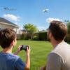 RC Plane with Dual Propellers Remote Control Paper Airplane Kit, DIY Electric Gyro Kit Stabilizer, Propellers, Lightweight Glider Assembly Toy