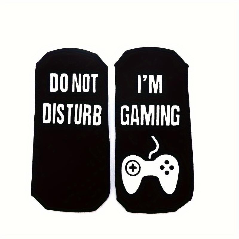 Men's Novelty Rubber Non-Slip Bottom Game Alphabet Graphics Breathable Comfortable Mid-Layer Crew Socks Daily Wear 18th Birthday Boys Gift