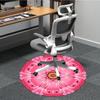 1pc Pink Flower Mandala Carpet, Round Non Slip Durable Large Size Office Carpet, Suitable for Office