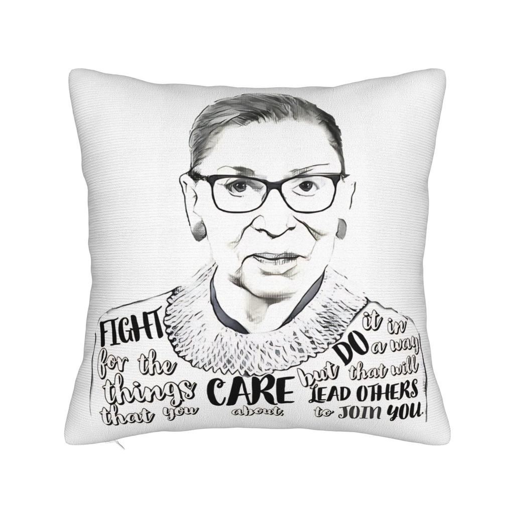 Ruth Bader Ginsburg  Vintage Square Pillowcases Polyester Bed Car RBG Feminist Cushion Case Cool Decor Throw Pillow Case