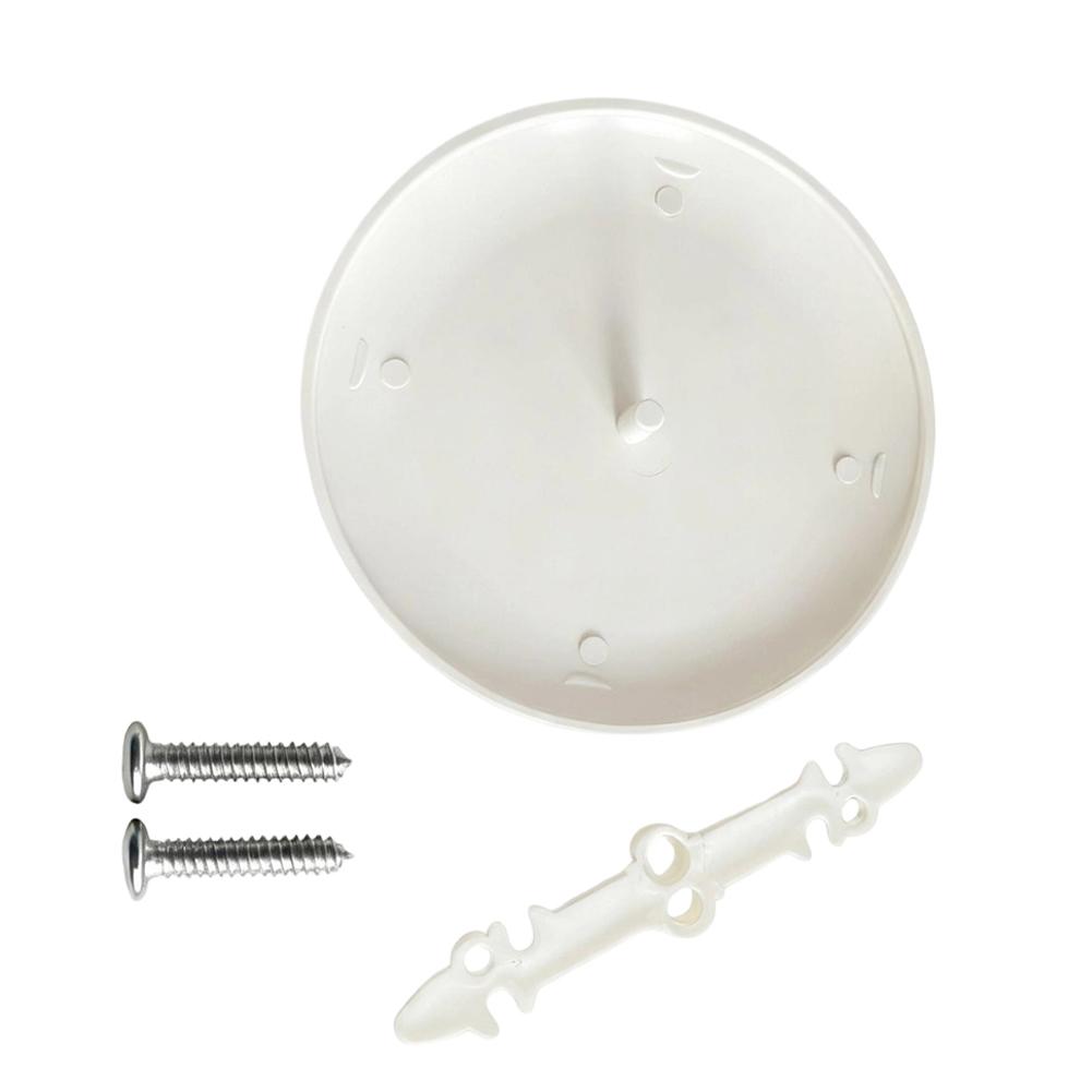 2 Pack White Paintable Ceiling Hole Cover For 3.5-5 Inch Openings Round Electrical Box Plate For Light Fixture And Fan Mount