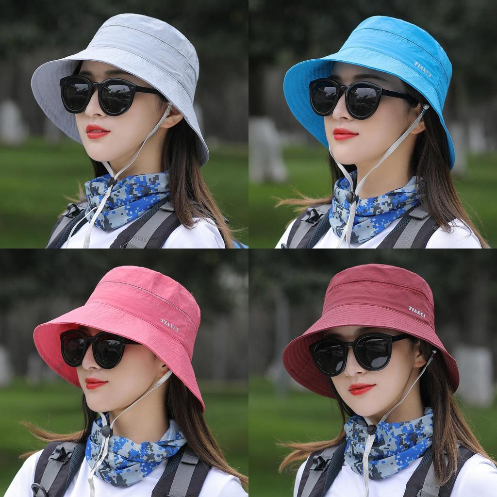 Fisherman Hat Summer Outdoor Sun Protection Breathable Wide Brim For Women