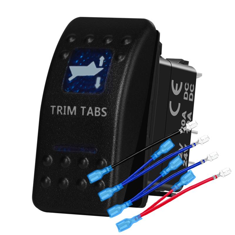12v/24v Blue Led Light 5 Pin On Off SPST Rocker Switch 7 Pin On Off On ARB Carling Style Car Boat Waterproof Pump Push Switch