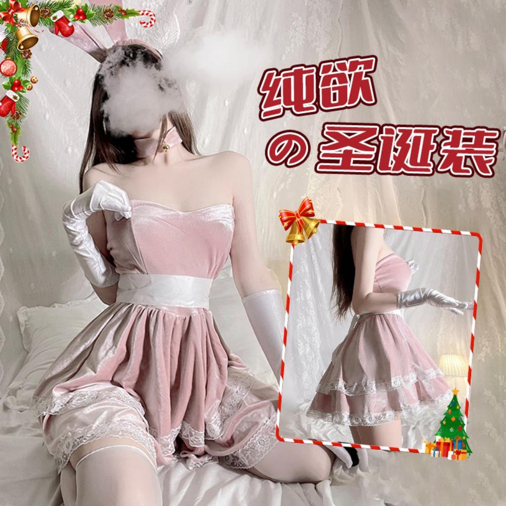 Domila Christmas Dress Female Halloween Cute Bunny Sexy Uniform Suit New Year's Battle Suit Stage Performance Suit