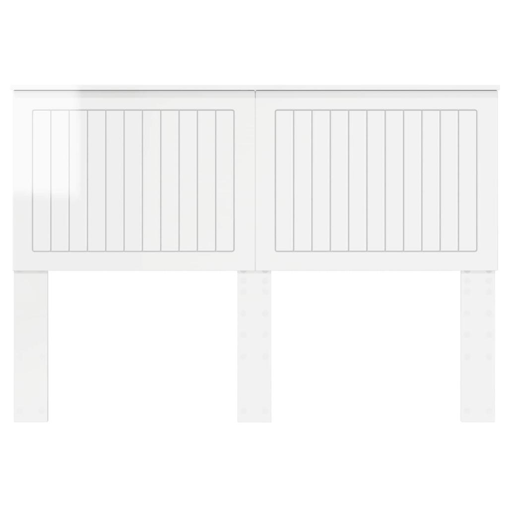 Headboard with Glossy White Headboard 140 cm Particleboard
