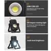 Portable Outdoor COB Work Light 1000lm Rechargeable Adjustable Bluetooth Speaker  Lamp