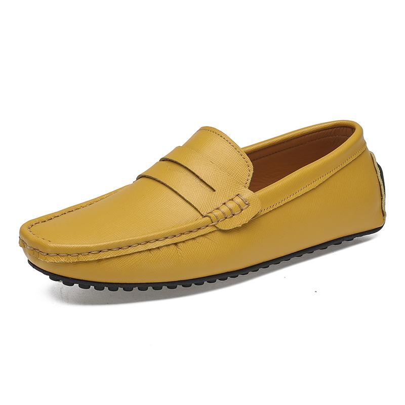 Spring Summer Loafers Soft Genuine Leather Men's Driving Flats New Fashion Slip On Shoes Ultra-light Male Business Dress Shoes