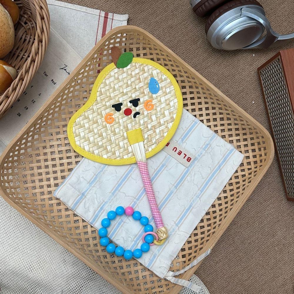 Hand-cranked Pu Fan Bamboo Handheld Fan Portable Bamboo Weaving Fan Home Decor