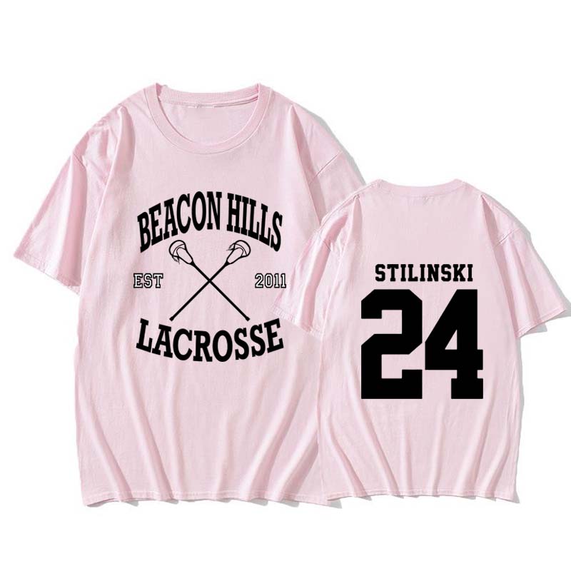 Beacon Hills Bedrucktes T-Shirt Damen Sommer Lässig Locker Mode Harajuku High Street Rundhals Kurzarm Oberteile T-Shirt Unisex