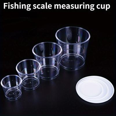 4pcs/set Transparent Measuring Cups Leak-proof Salad Dressing Containers with Measuring Cup Lid for Fishing Bait for Good