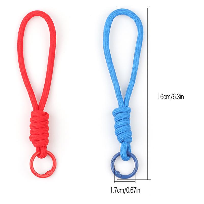 5 pièces/lot Porte-clés tressé coloré Lanière pour téléphone portable Corde à nœud anti-perte Sangle Porte-clés Hommes Femmes Accessoires Porte-clés de voiture