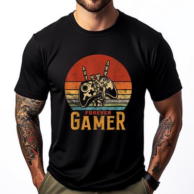 Funny Forever Gamer Gaming Lover Graphic Shirts Short Sleeve TShirt Men