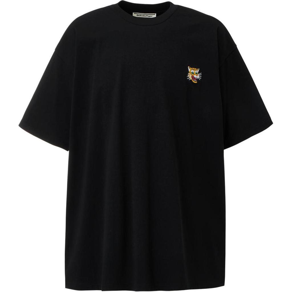 ONITSUKA TIGER Comfortable Versatile Fashion Round Neck Breathable Logo Print Short Sleeve T-Shirt Unisex Tops Black 2183B031-001