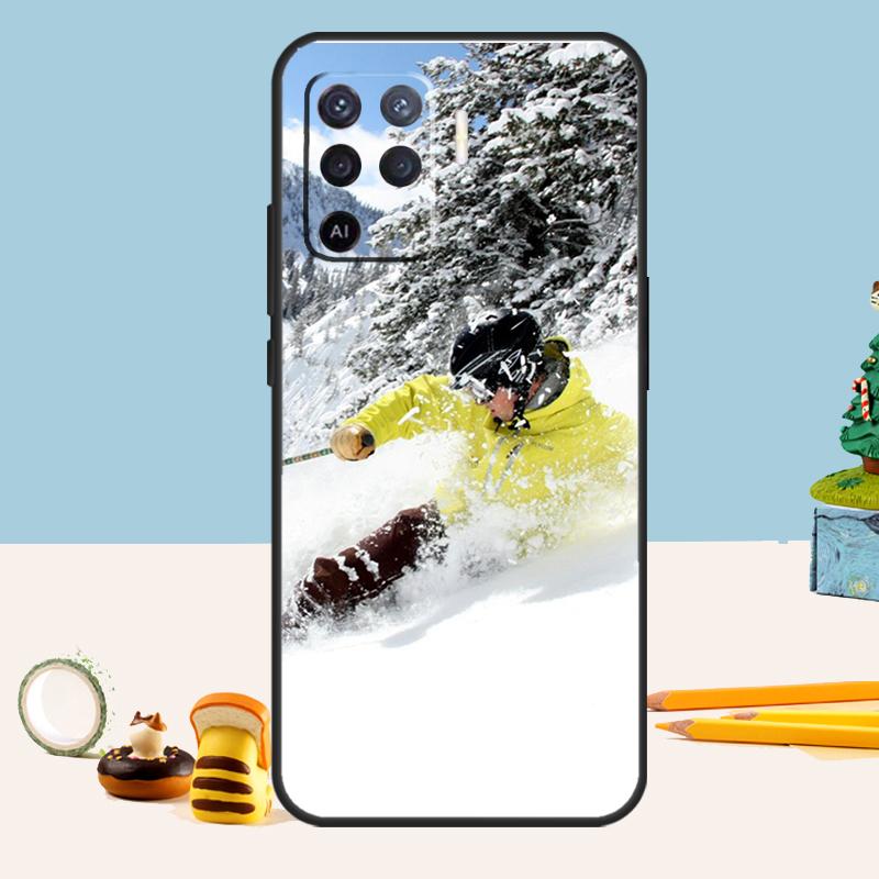 Ski Neige Snowboard Case For Oppo A54 A74 A94 A80 A60 A40 A18 A38 A58 A78 A98 A96 A76 A16 A15 A17 A57 A5 A6 Pro