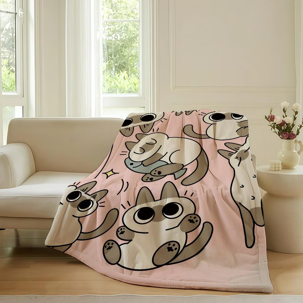Cartoon cute Azuki Blanket For Sofa Office Bed Plane Travel Sleep Read Relax Camping Soft And Warm