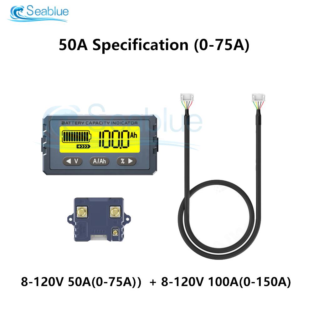 

TY23 Battery Tester 8V-120V 50A 100A Coulomb Counter Meter Capacity Indicator Li-ion Lifepo4 Detector Coulometer Voltmeter