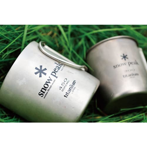 Snow Peak Titanium Double Mug 220 Capacity 220ml Folding Handle MG-051FHR (ÁE4)