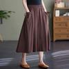 Wide Leg Pants for Women In Summer Loose Fit Plus Size Solid Color Elastic Waistband Large Swing Skirt Pants Casual Cropped Pants