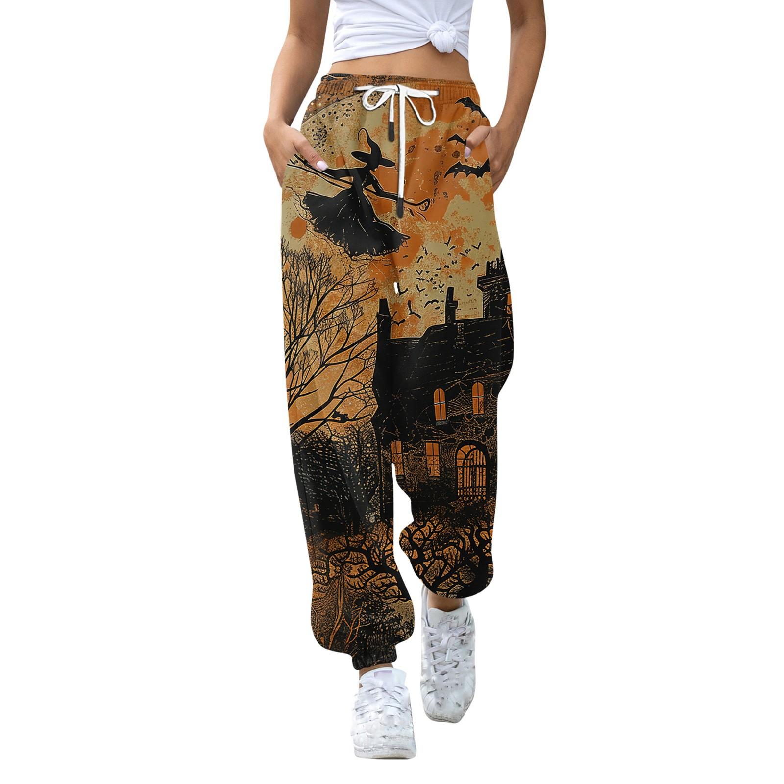 

Женские модные спортивные повседневные спортивные штаны с карманами и шнурком с принтом XXXL