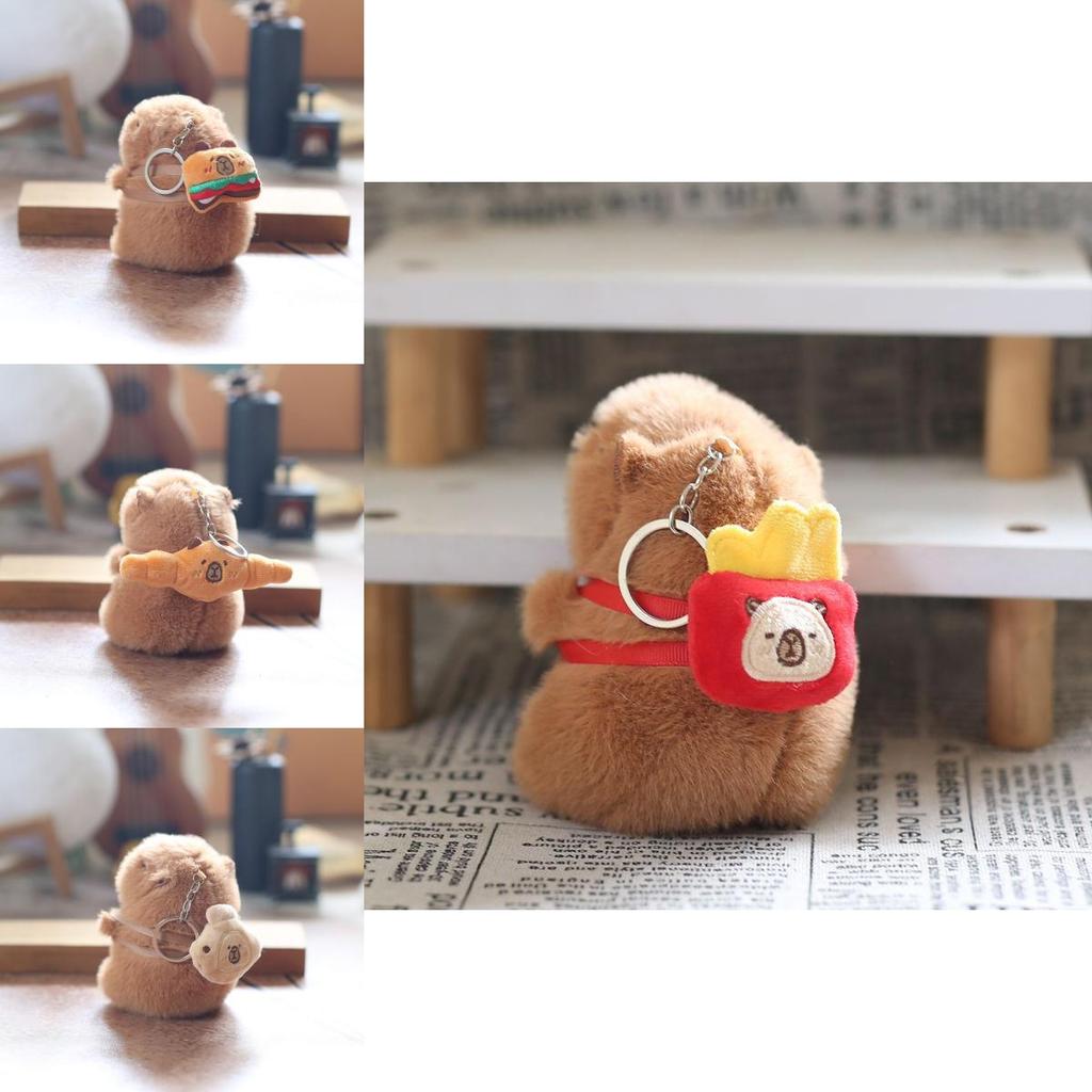 Capybara Plush Keychain Collectible Toy Short Fur Gift For Kids Teens Bag Charm